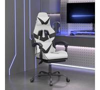 Chaise de Jeu avec Repose-pied Noir et Orange Similicuir Fauteuil Siège vidaXL