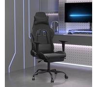 Chaise de Jeu avec Repose-pied Noir et Orange Similicuir Fauteuil Siège vidaXL