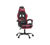 Chaise de jeu avec repose-pied Noir et rouge bordeaux Similicuir