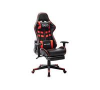 Chaise de jeu avec repose-pied Noir et rouge Cuir artificiel