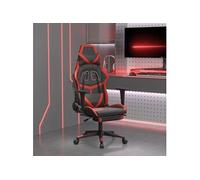 Chaise de jeu avec repose-pied Noir et rouge Similicuir
