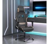 Chaise de Jeu avec Repose-pied Noir et Vert Clair Fauteuil Siège Bureau vidaXL