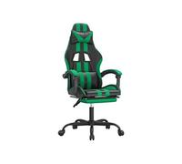 Chaise de jeu avec repose-pied Noir et vert Similicuir