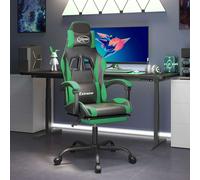 Chaise de jeu avec repose-pied Noir et vert Similicuir trône de jeu vidaXL