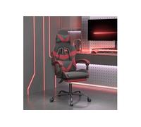 Chaise de jeu avec repose-pied Noir/rouge bordeaux Similicuir