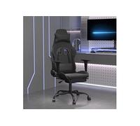 Chaise de jeu avec repose-pied Noir Similicuir