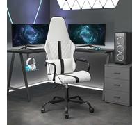 Chaise de jeu Blanc et noir Similicuir fauteuil de jeu fauteuil vidaXL