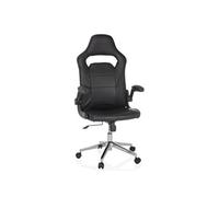 HJH Office Chaise de bureau gaming Game Sport Pro – similicuir, accoudoirs rabattables, noir