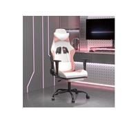 Chaise de jeu de massage avec repose-pied Blanc rose Similicuir