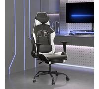 Chaise de Jeu de Massage avec Repose-pied Blanc Rose Similicuir Bureau vidaXL