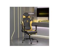 Vidaxl Chaise De Jeu De Massage Avec Repose-Pied Noir&doré Similicuir Noir