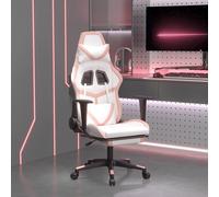 Chaise de Jeu de Massage avec Repose-pied Noir&Doré Similicuir Bureau vidaXL