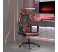 Vidaxl Chaise De Jeu De Massage Avec Repose-Pied Noir&rouge Similicuir Noir