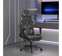 Chaise de Jeu de Massage avec Repose-pied Noir&Doré Similicuir Bureau vidaXL