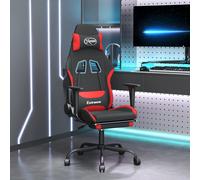 Vidaxl Fauteuil De Jeu Pivotant Avec Repose-Pied Noir Et Rouge Tissu Multicolore