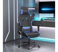 Chaise de Jeu de Massage avec Repose-pied Noir et Jaune Tissu Bureau vidaXL