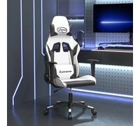 Chaise de Jeu de Massage avec Repose-pied Noir Vert Similicuir Bureau vidaXL