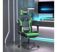 Vidaxl Chaise De Jeu De Massage Et Repose-Pied Noir Et Vert Similicuir Multicolore