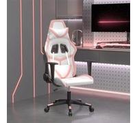 Chaise de jeu de massage Blanc et rose Similicuir blanc G
