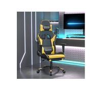 Chaise de jeu de massage et repose-pied Noir doré Similicuir
