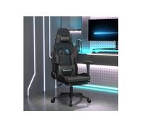 Chaise de jeu de massage et repose pied Noir et gris Similicuir