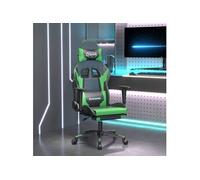 Chaise de jeu de massage et repose pied Noir et vert Similicuir