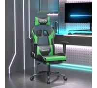 Chaise de jeu de massage et repose pied Noir et vert Similicuir vert G