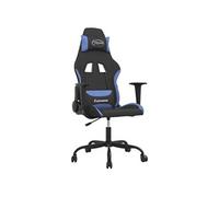 vidaXL Chaise de jeu de massage Noir et bleu Tissu