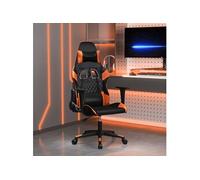 vidaXL Chaise de jeu de massage Noir et orange Similicuir Noir G