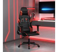 Chaise de Jeu de Massage Noir et Rouge Similicuir Fauteuil Bureau vidaXL