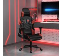 Chaise de jeu de massage repose-pied Noir&Bordeaux Similicuir