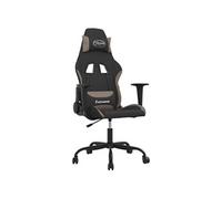 Chaise de jeu de massage Noir et taupe Tissu