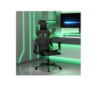 Chaise de jeu de massage Noir et vert Similicuir