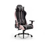 Diablo Chaise Gaming Ergonomique Tissu Respirant Fauteuil Gamer réglable Dossier inclinable 140 degrés accoudoirs 3D Soutien Lombaire Bureau Confortable Robuste Jusqu’à 140 kg Akira Pink