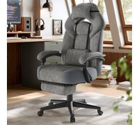 Chaise de jeu ergonomique avec repose-pieds support lombaire gris Gris