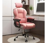Chaise de jeu ergonomique en cuir avec fonction de bascule pivotante à hauteur réglable, bras, roues, support dorsal, coussin en latex, chaise de travail exécutive pour adultes et utilisation sur