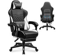 Chaise de jeu GTPLAYER, Gaming Chair, Chaise de bureau ergonomique réglable en hauteur, pratique pour l'hiver et l'été, avec double dossier avec repose-pieds