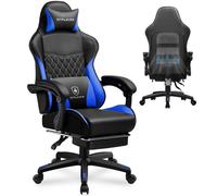 Chaise de jeu GTPLAYER, Gaming Chair, Chaise de bureau ergonomique réglable en hauteur, pratique pour l'hiver et l'été, avec double dossier avec repose-pieds