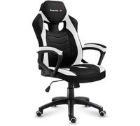 Chaise gaming HUZARO FORCE 2.5 Blanc, Tissu Chaise Bureau, Pc Gaming, Ergonomique, Réglable, Pivotant, Accoudoirs, Gamer