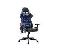 Chaise de jeu Noir et bleu Cuir artificiel