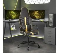 Chaise de jeu Noir et doré Similicuir Noir G