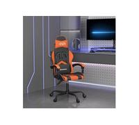 vidaXL Chaise de jeu Noir et orange Similicuir Noir