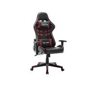 vidaXL Chaise de jeu Noir et rouge bordeaux Cuir artificiel Multicolore G