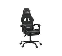 Chaise de jeu pivotante avec repose-pied Noir Similicuir