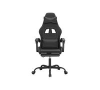 Chaise de jeu pivotante avec repose-pied Noir Similicuir