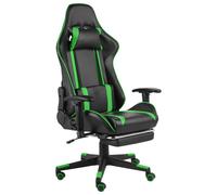 Chaise de Jeu Pivotante avec Repose-pied Vert PVC Fauteuil Ordinateur vidaXL