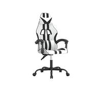 Chaise de jeu pivotante Blanc et noir Similicuir