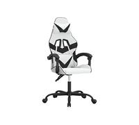 Chaise de jeu pivotante Blanc et noir Similicuir