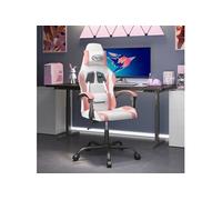 Chaise de jeu pivotante Blanc et rose Similicuir