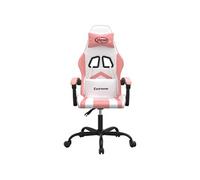 Chaise de jeu pivotante Blanc et rose Similicuir